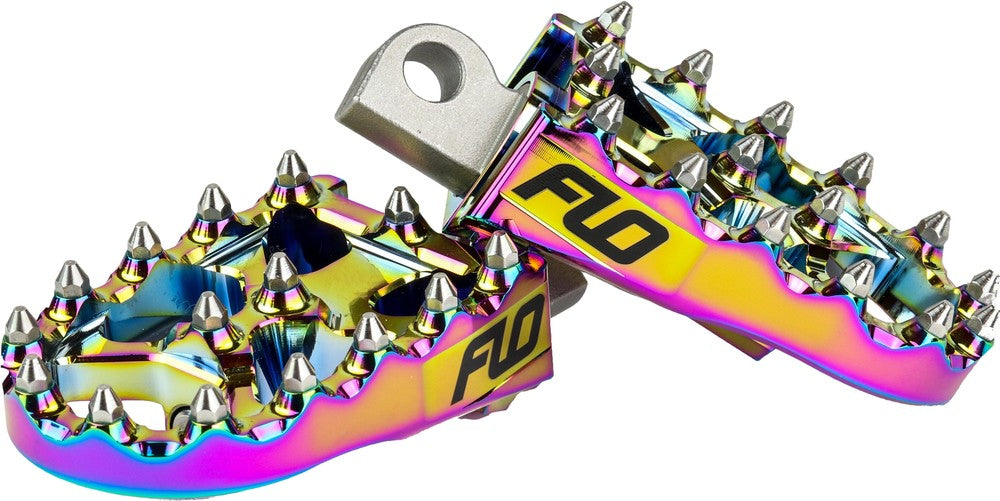 FLO MOTORSPORTS V2 MX Style Foot Pegs – 2" x 3.125" – Harley-Davidson Dyna, FXR & Sportster