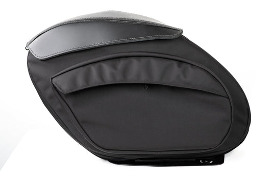 LEATHER PROS-  Retro Series V3 FXR Saddlebags - All FXR Models with 8" fender strut bolt spacing