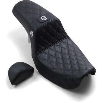 Saddlmen SDC Pro Series Performance "Dyna" - Full Lattice Stitch/Lumbar Gripper - Black