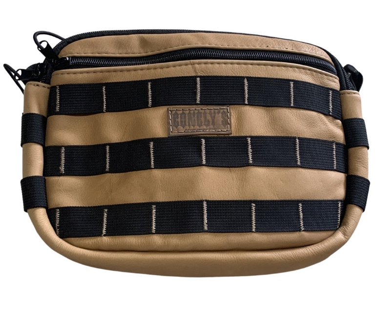Conelys Tan Leather Bar Bag