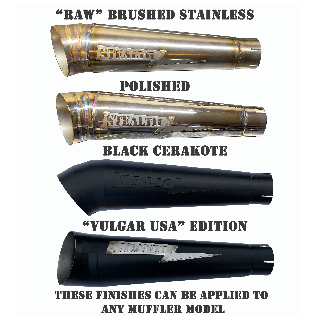 STEALTH- All Year Dyna, FXR, Twin Cam Bagger Gen 2 Exhaust