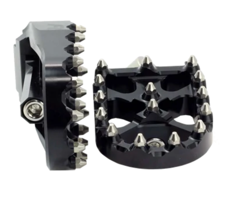 FLO MOTORSPORTS-MOTO STYLE FOOTPEG SET  2"X3.125" V2 MX STYLE FOR HARLEY DAVIDSON-DYNA/FXR/ SPORTSTER