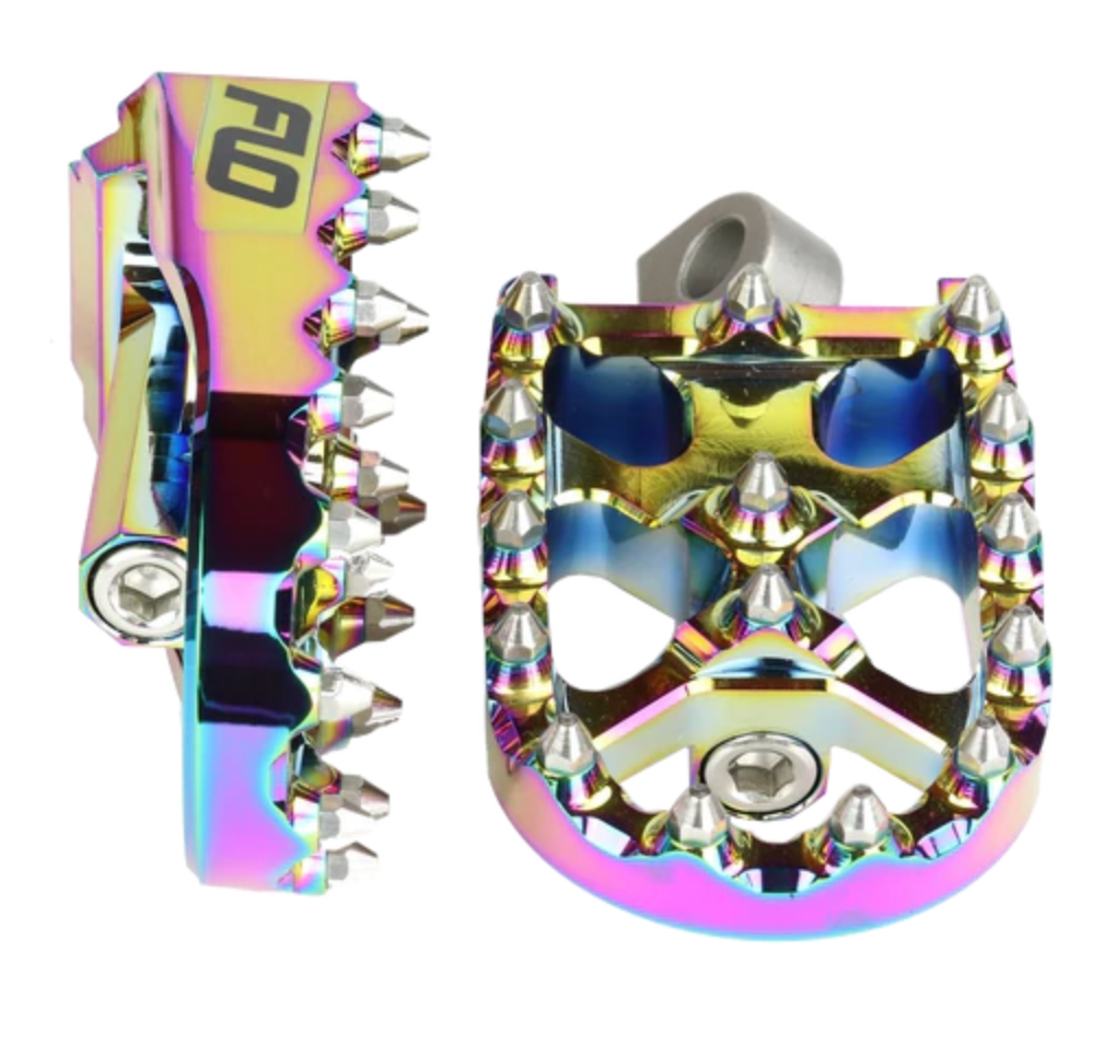 FLO MOTORSPORTS-MOTO STYLE FOOTPEG SET  2"X3.125" V2 MX STYLE FOR HARLEY DAVIDSON-DYNA/FXR/ SPORTSTER