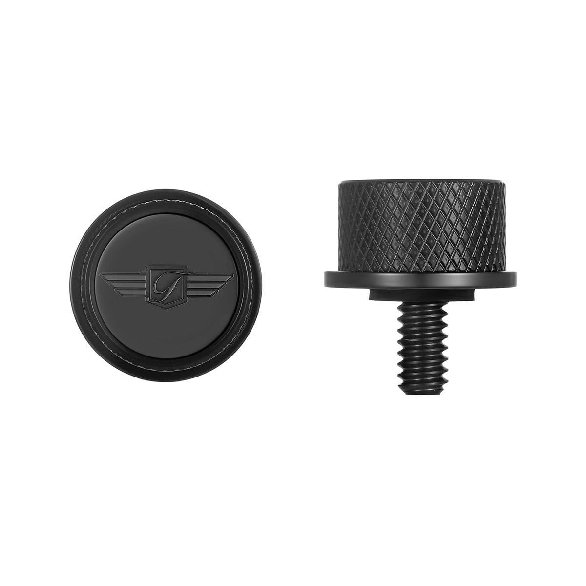 Stainless-Steel Figurati Designs Logo Seat Screw in Black