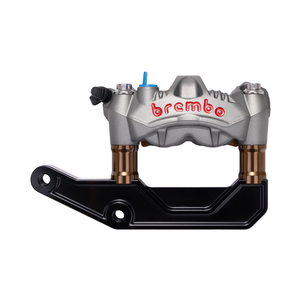 Titanium Gray Brembo 108mm GP4-RS Monobloc Caliper with Bronze 29mm Spacers and Black Radial Bracket