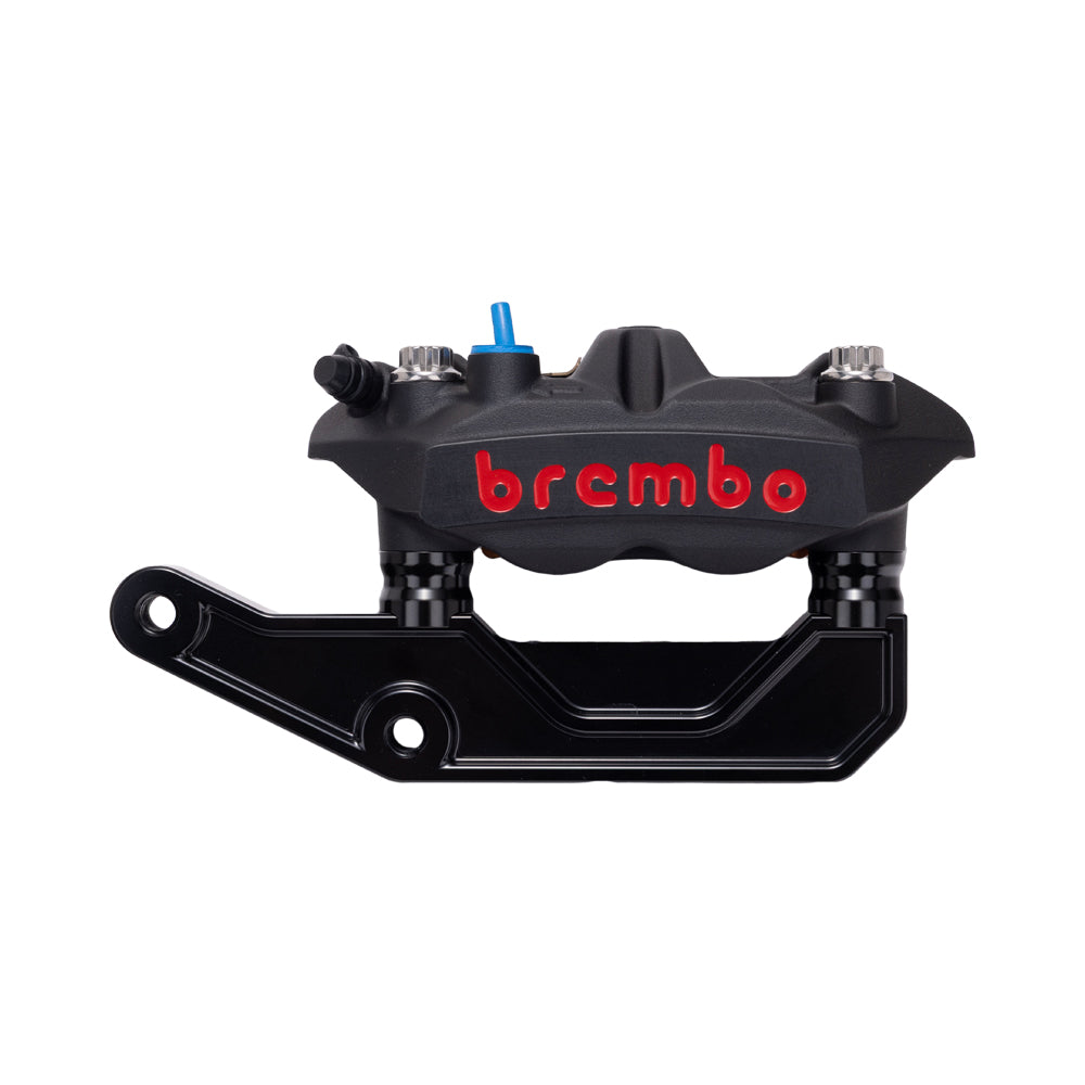 Black Brembo 108mm M4 Monobloc Caliper with Black 15mm Spacers and Black Radial Bracket