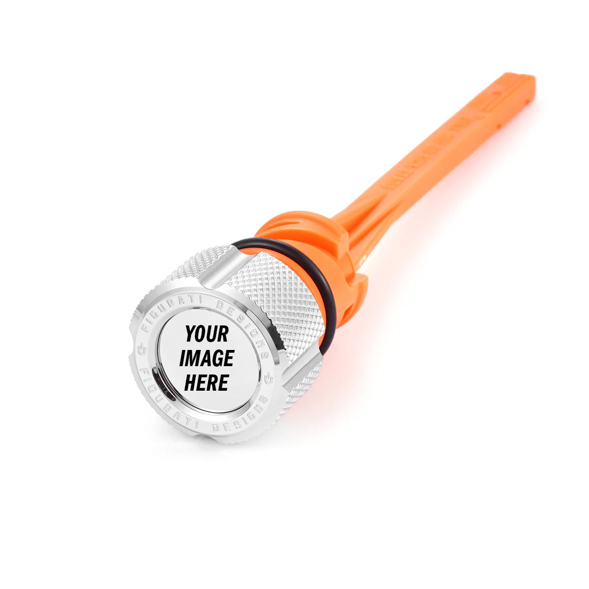 Custom Magnetic Dipstick for Harley-Davidson M8 Softail (2018-2025) - Knurled Silver - Full Color