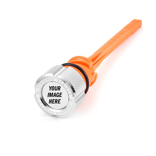 Custom Magnetic Dipstick for Harley-Davidson M8 Softail (2018-2025) - Knurled Silver - Full Color