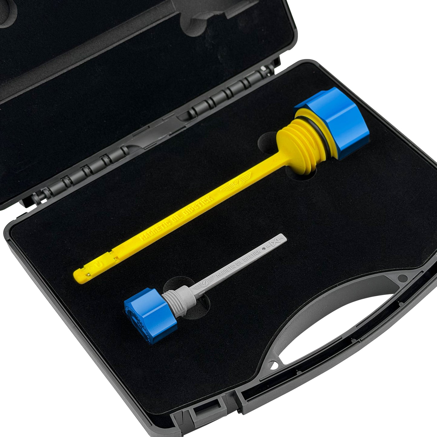 Performance Magnetic Dipstick Kit for Harley-Davidson M8 (2017-2026) - Curved Blue