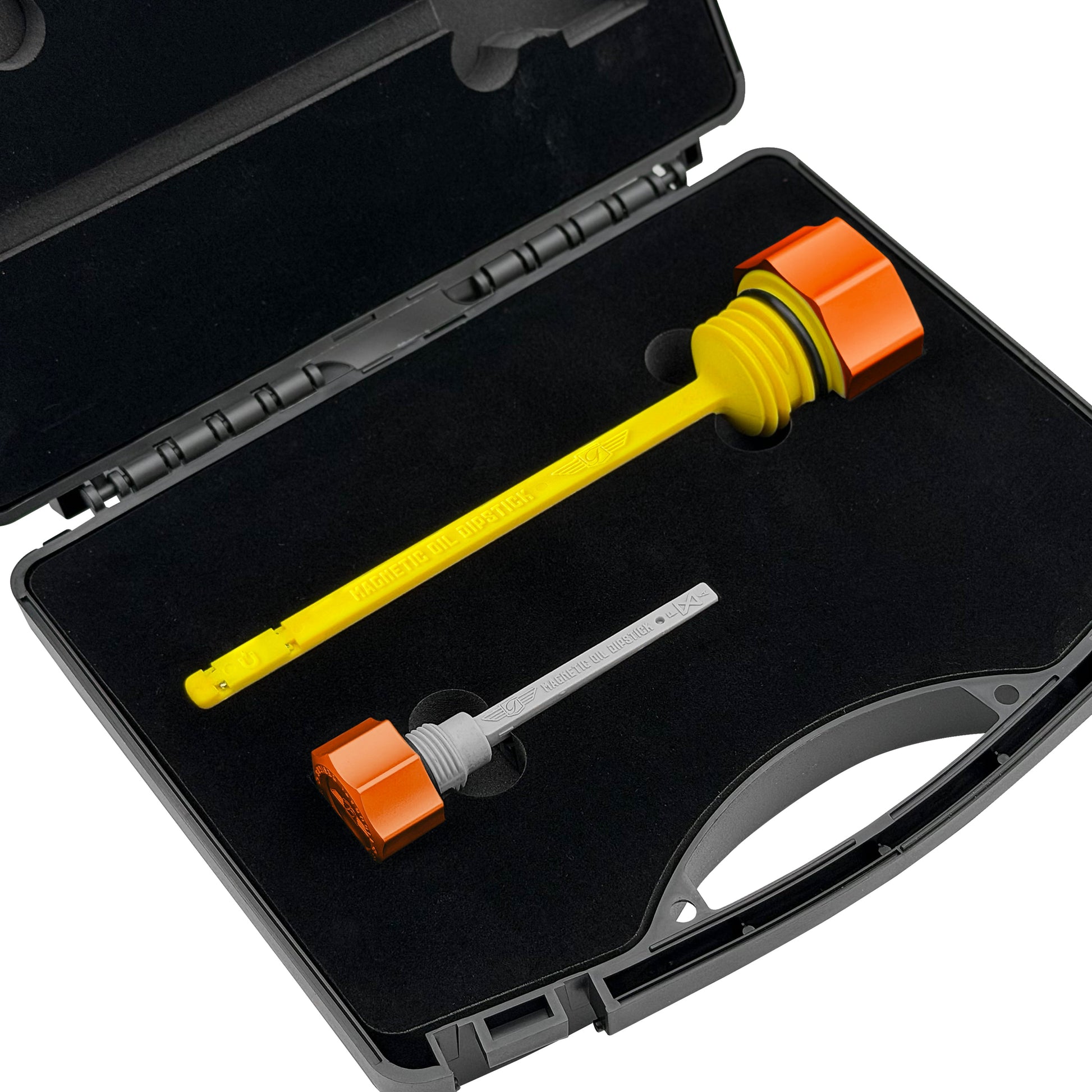 Performance Magnetic Dipstick Kit for Harley-Davidson M8 (2017-2026) - Curved Orange