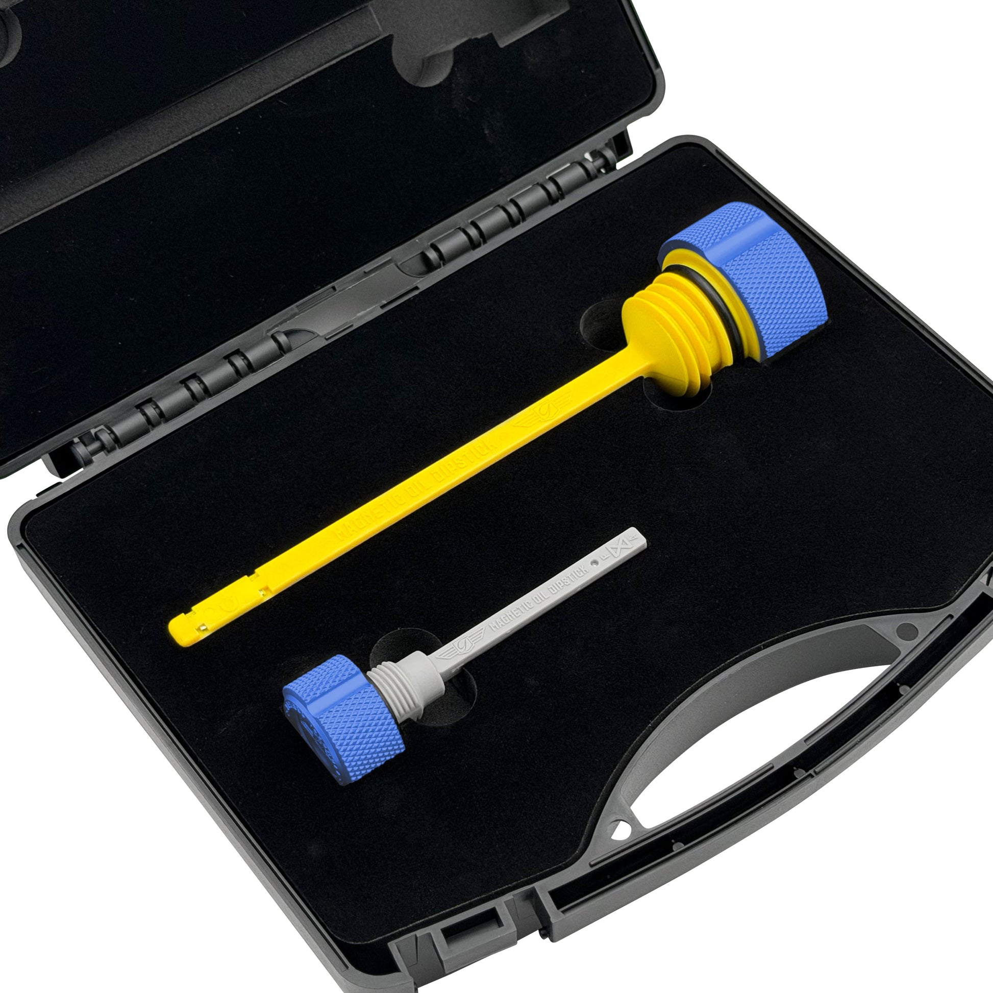 Performance Magnetic Dipstick Kit for Harley-Davidson M8 (2017-2026) - Knurled Blue
