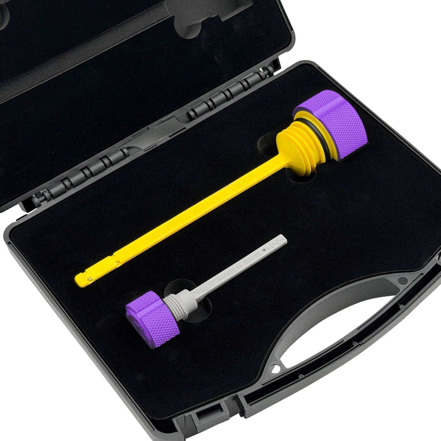 Performance Magnetic Dipstick Kit for Harley-Davidson M8 (2017-2026) - Knurled Purple