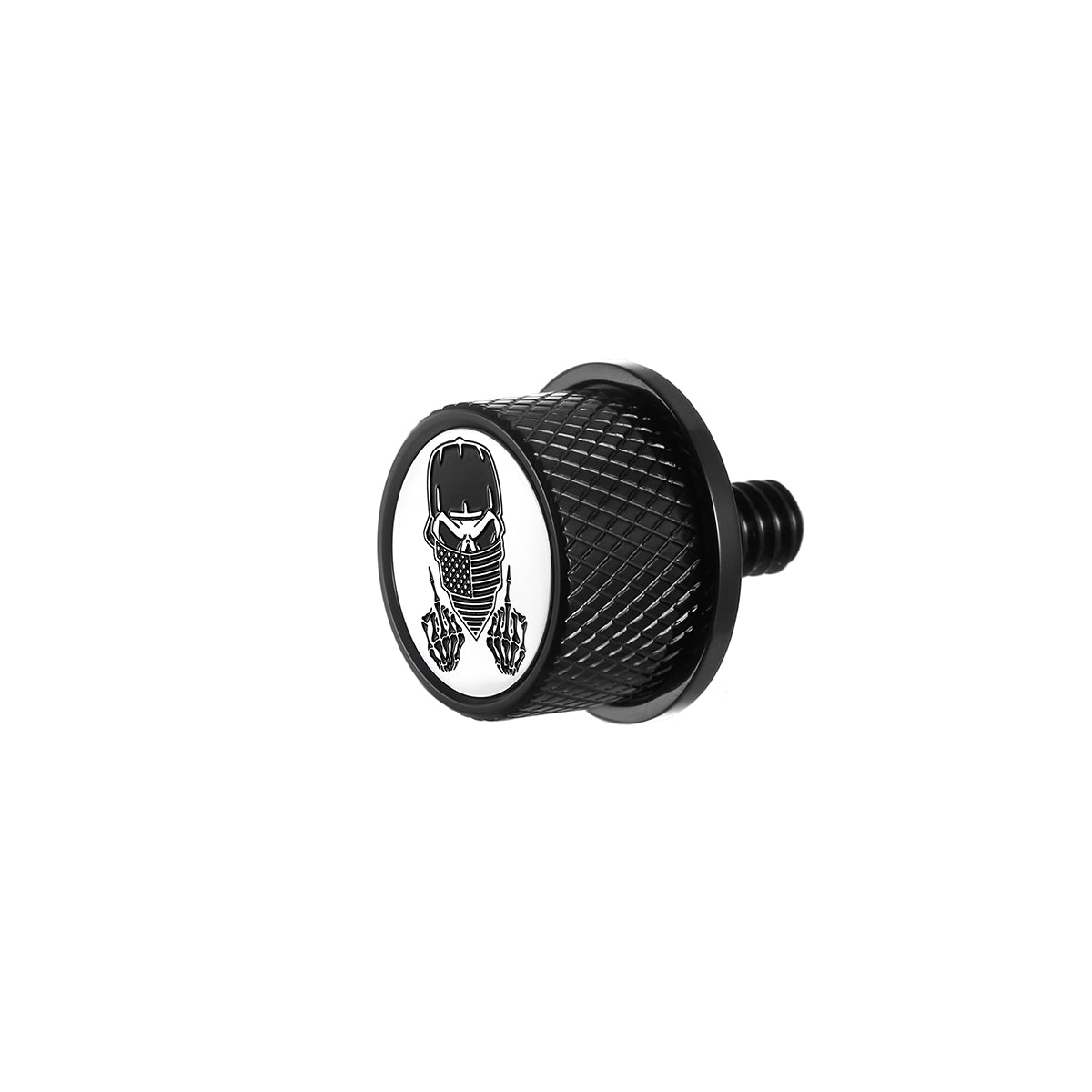 Stainless-Steel Masked Skull in Black Seat Screw