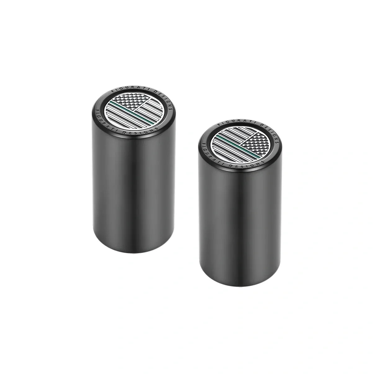 Harley-Davidson Stainless-Steel Black Green Line American Flag Docking Covers