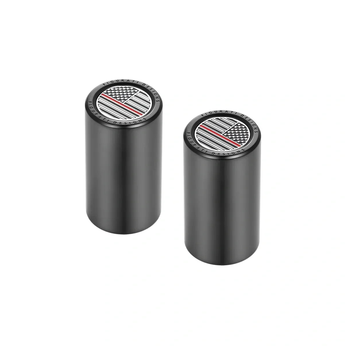 Harley-Davidson Stainless-Steel in Black Red Line American Flag Docking Covers