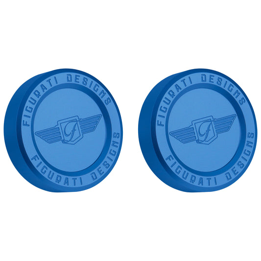 Performance Aluminum Front Axle Nut Covers - Blue