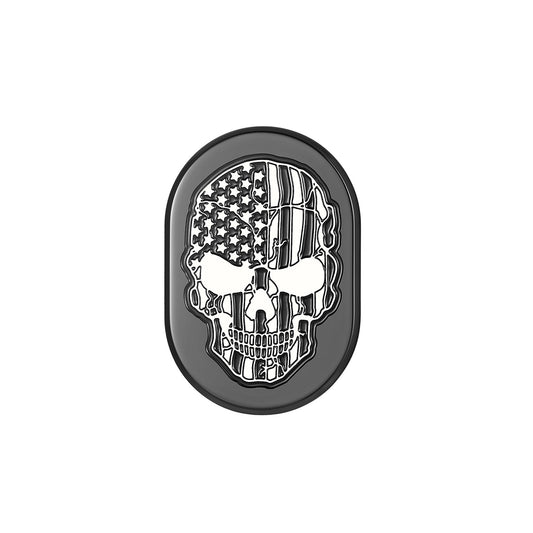 Harley-Davidson Black American Flag Skull Antenna Cover - Left