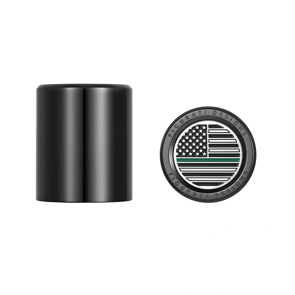 Harley-Davidson Stainless-Steel Black Green Line American Flag Docking Covers