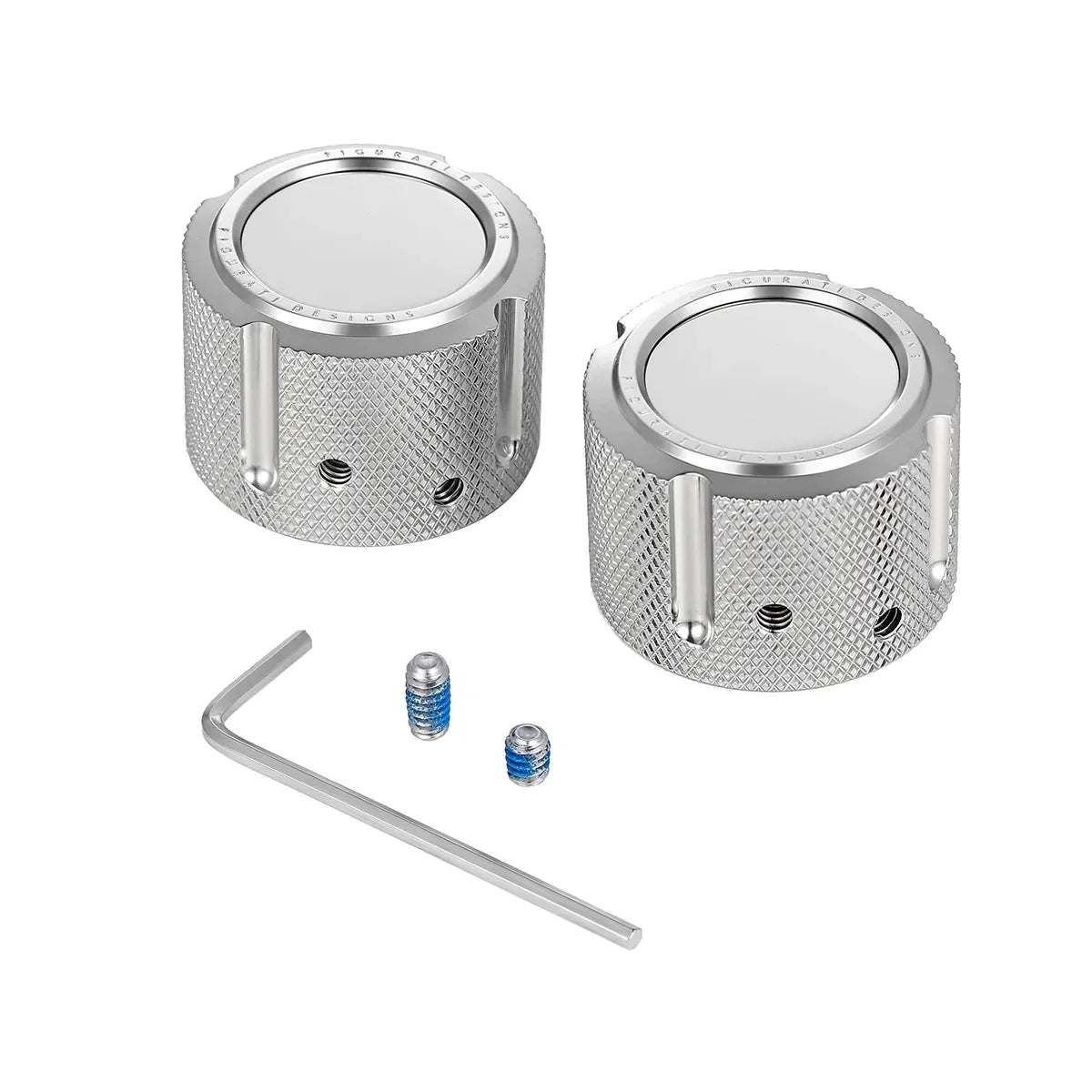 Harley-Davidson Stainless-Steel Custom Front Axle Nut Covers - Full Color