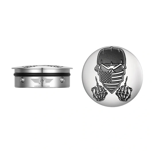 Harley-Davidson Stainless-Steel Swing Arm Covers Masked Skull