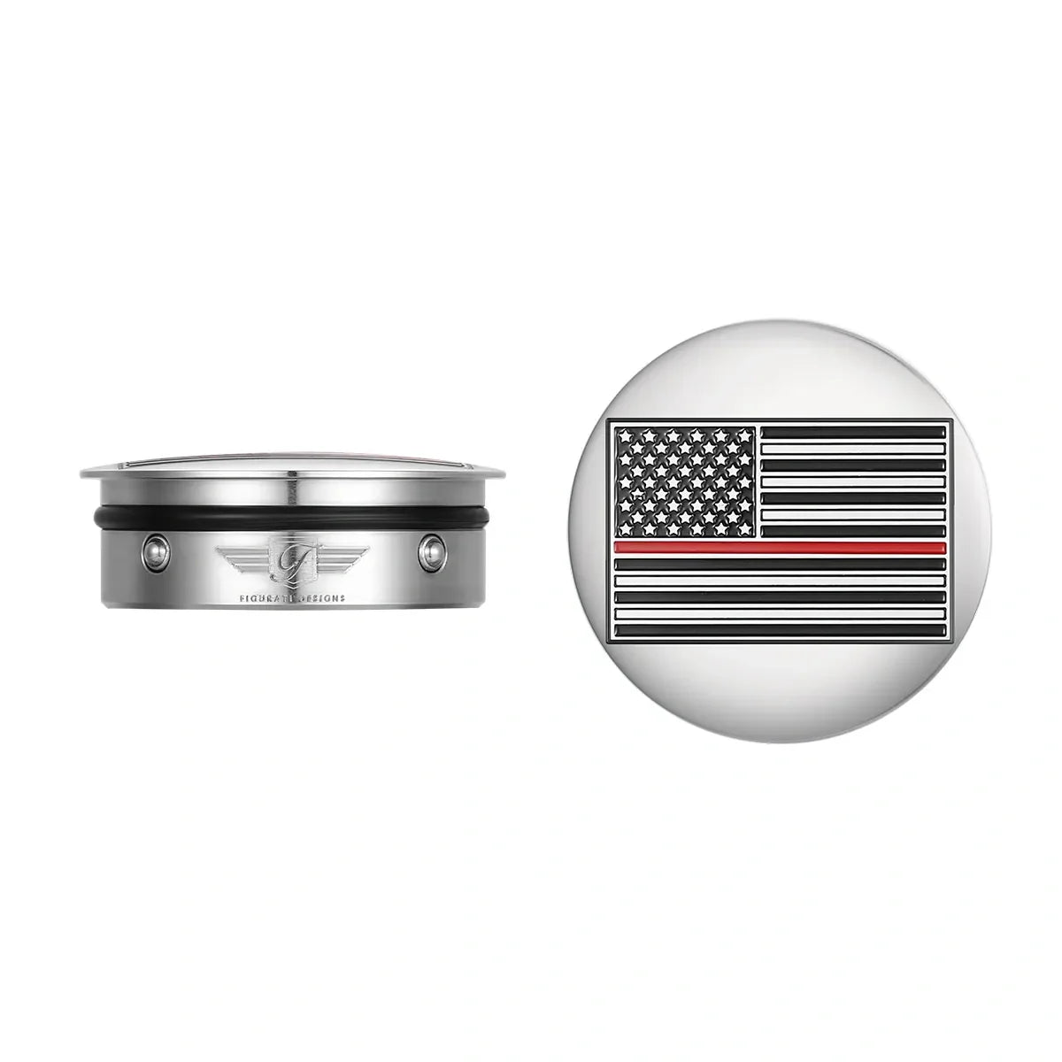 Harley-Davidson Stainless-Steel Swing Arm Covers Red Line American Flag