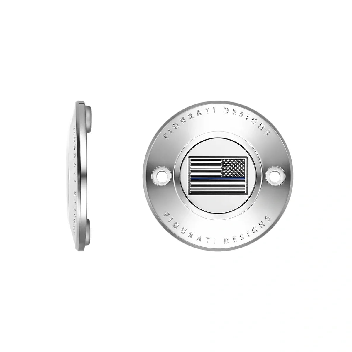 Harley-Davidson Stainless-Steel Thin Blue Line American Flag - Reversed M8 Timing Cover