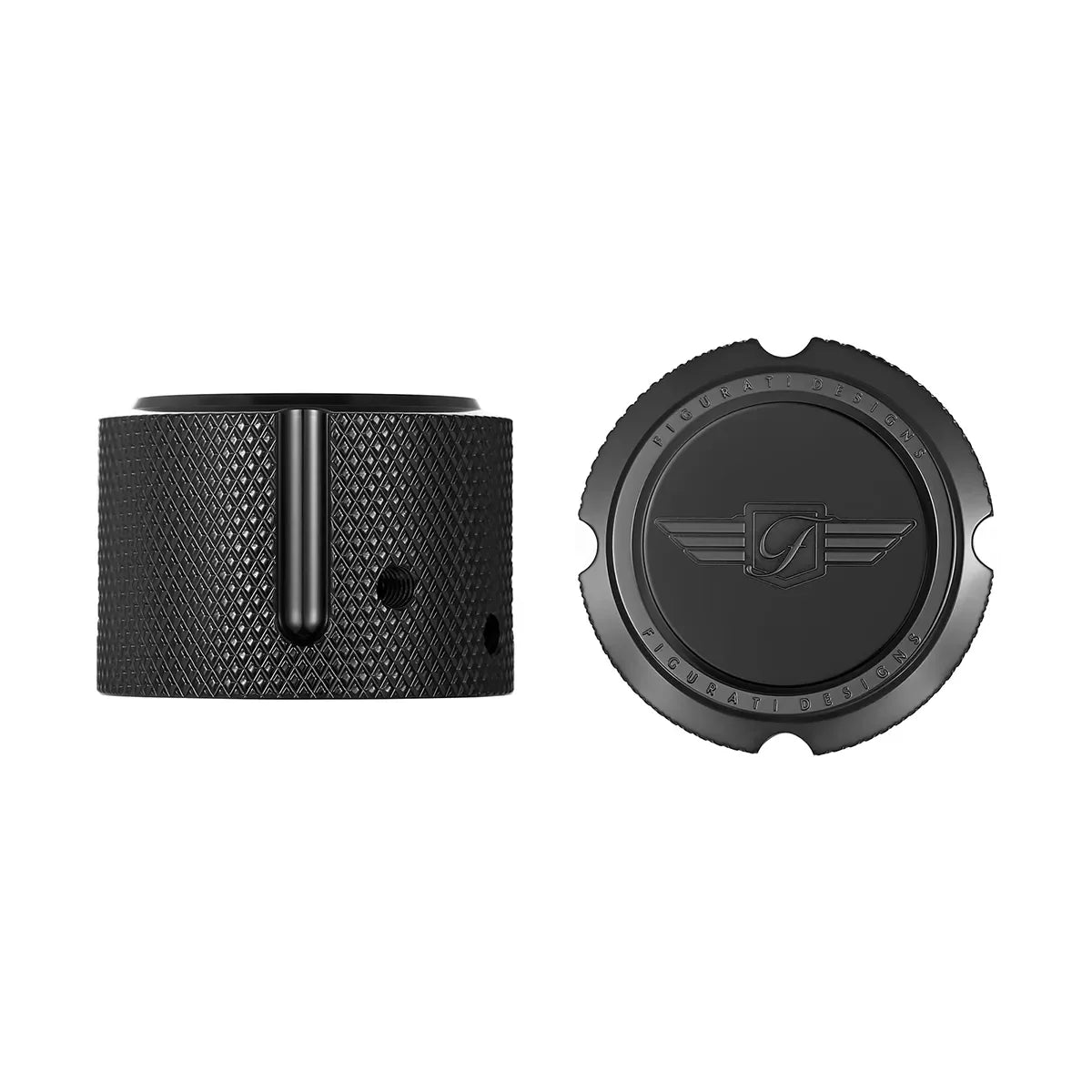 Harley-Davidson Stainless-Steel in Black Front Axle Nut Covers Figurati Designs Logo