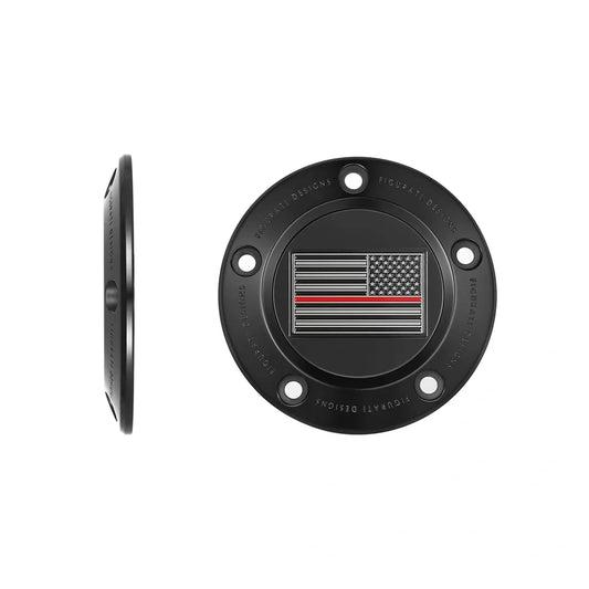 Harley-Davidson Stainless-Steel in Black Thin Red Line American Flag - Reversed Twin Cam Timing Cover