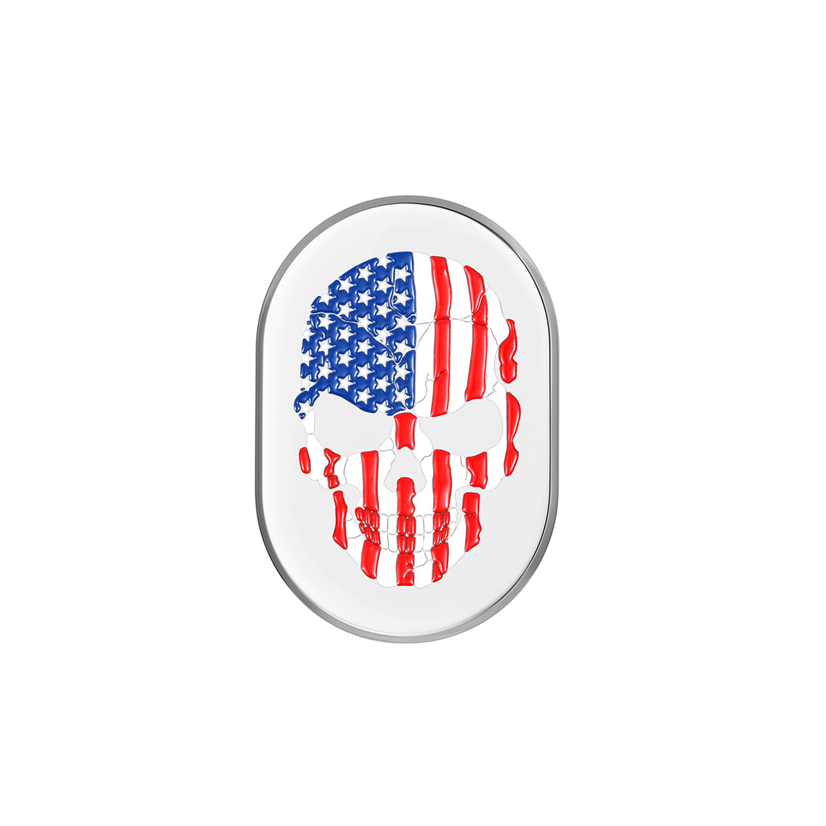 Harley-Davidson Stainless-Steel Red White & Blue American Flag Skull Antenna Cover - Right