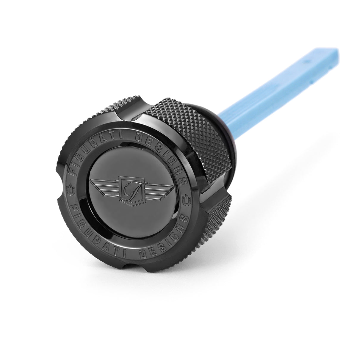 Custom Magnetic Dipstick for Harley-Davidson FXR (1982-1994) - Knurled Black - Full Color