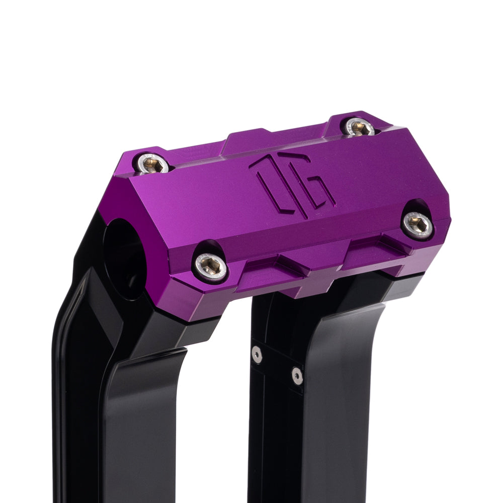 OG Black 10.5 inch Straight Risers with Purple Standard Top Clamp