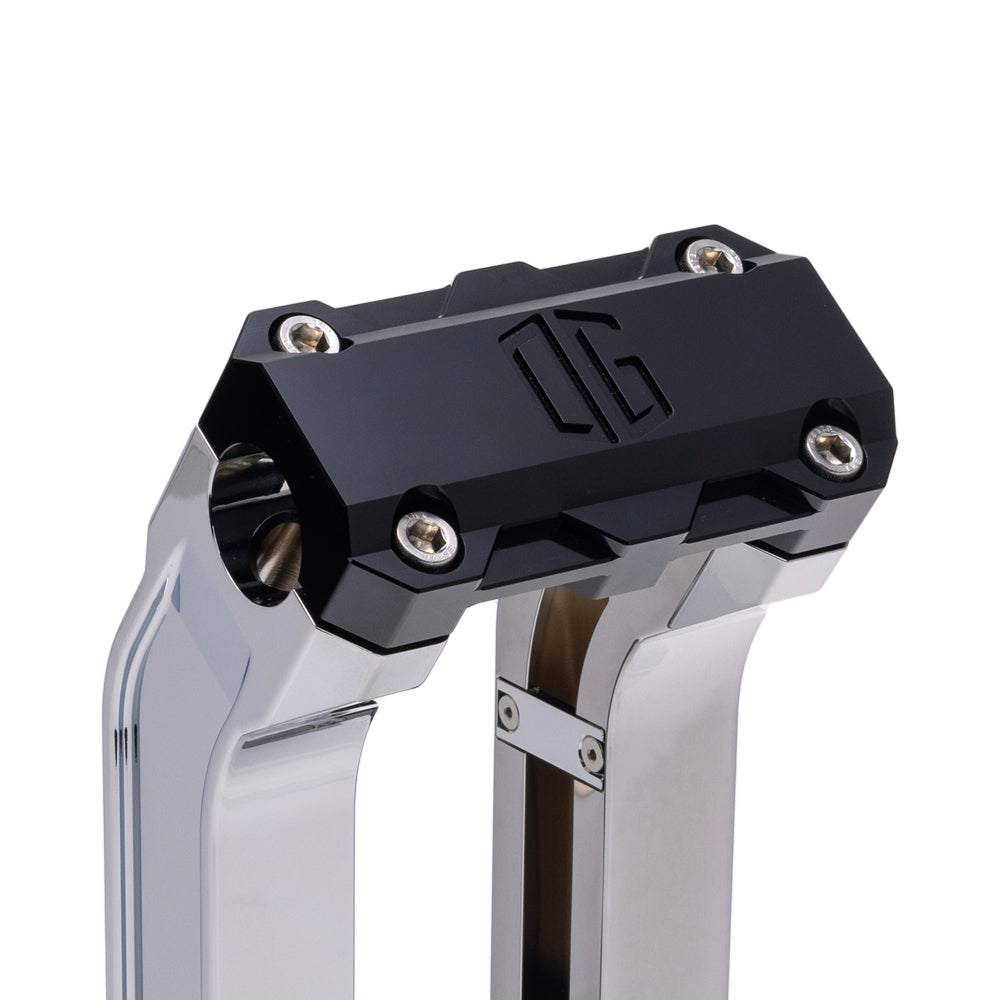 OG Chrome 2 inch Pull Straight Risers with Black Standard Top Clamp