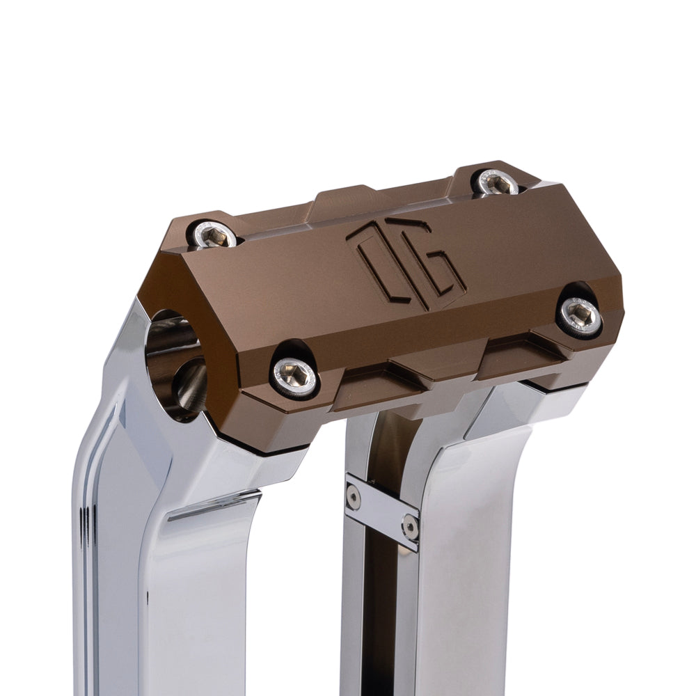 OG Chrome 2 inch Pull Straight Risers with Bronze Standard Top Clamp