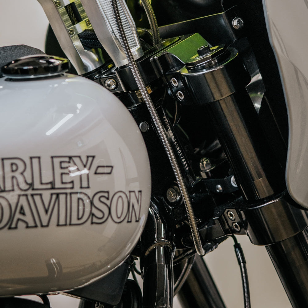 OG 2020-Up Softail Lowrider S & ST Lower Triple Tree kit installed on a 2024 Softail Low Rider ST FXLRST