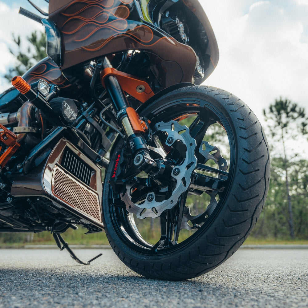 OG 320mm Complete Radial Brake Kit for 2024-Up Touring installed on a 2024 Road Glide Turbo FLTR