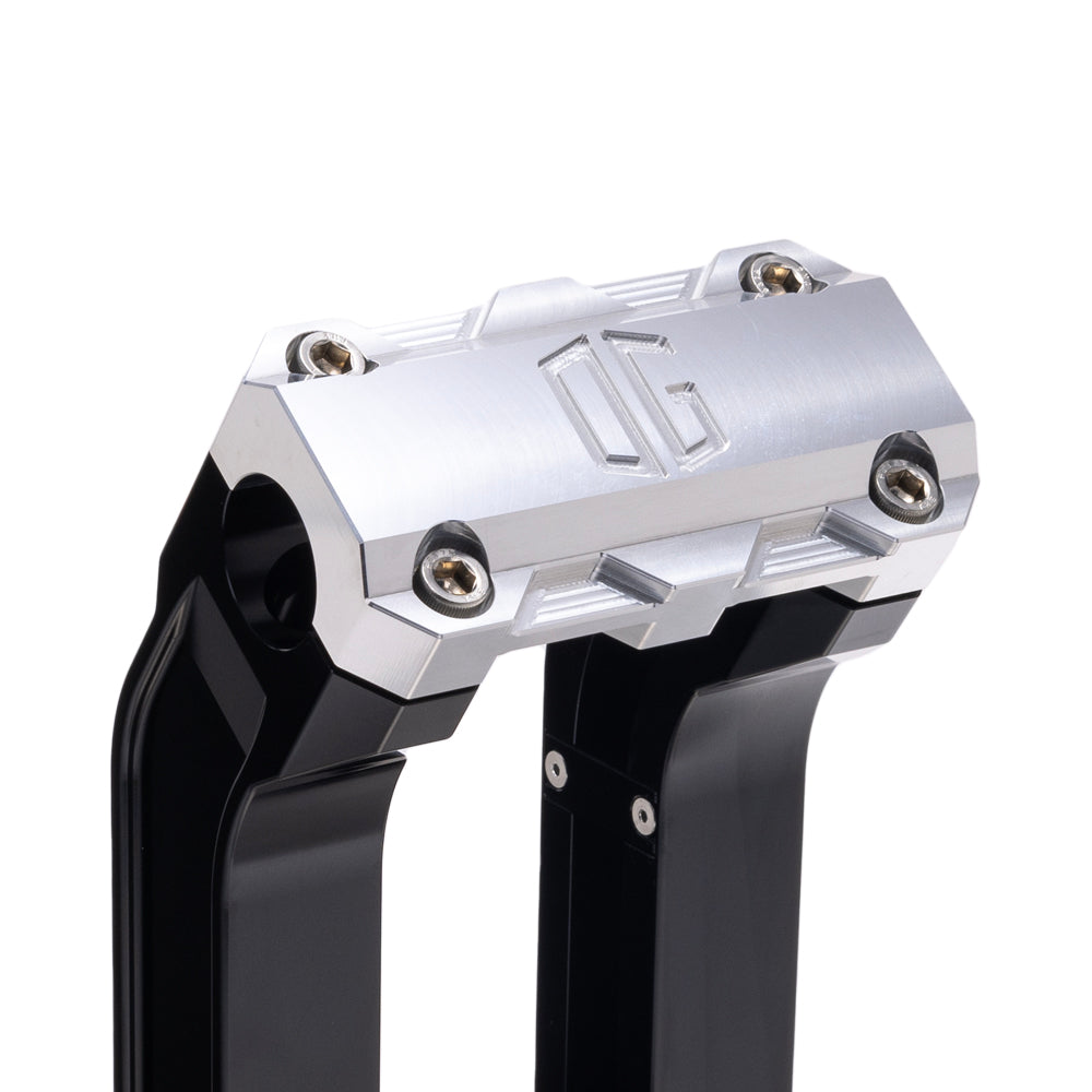 OG Black 6.5 inch Pull Back Risers with Aluminum Standard Top Clamp
