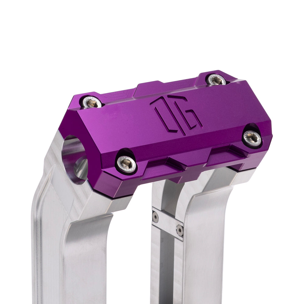 OG Aluminum 6.5 inch Straight Risers with Purple Standard Top Clamp