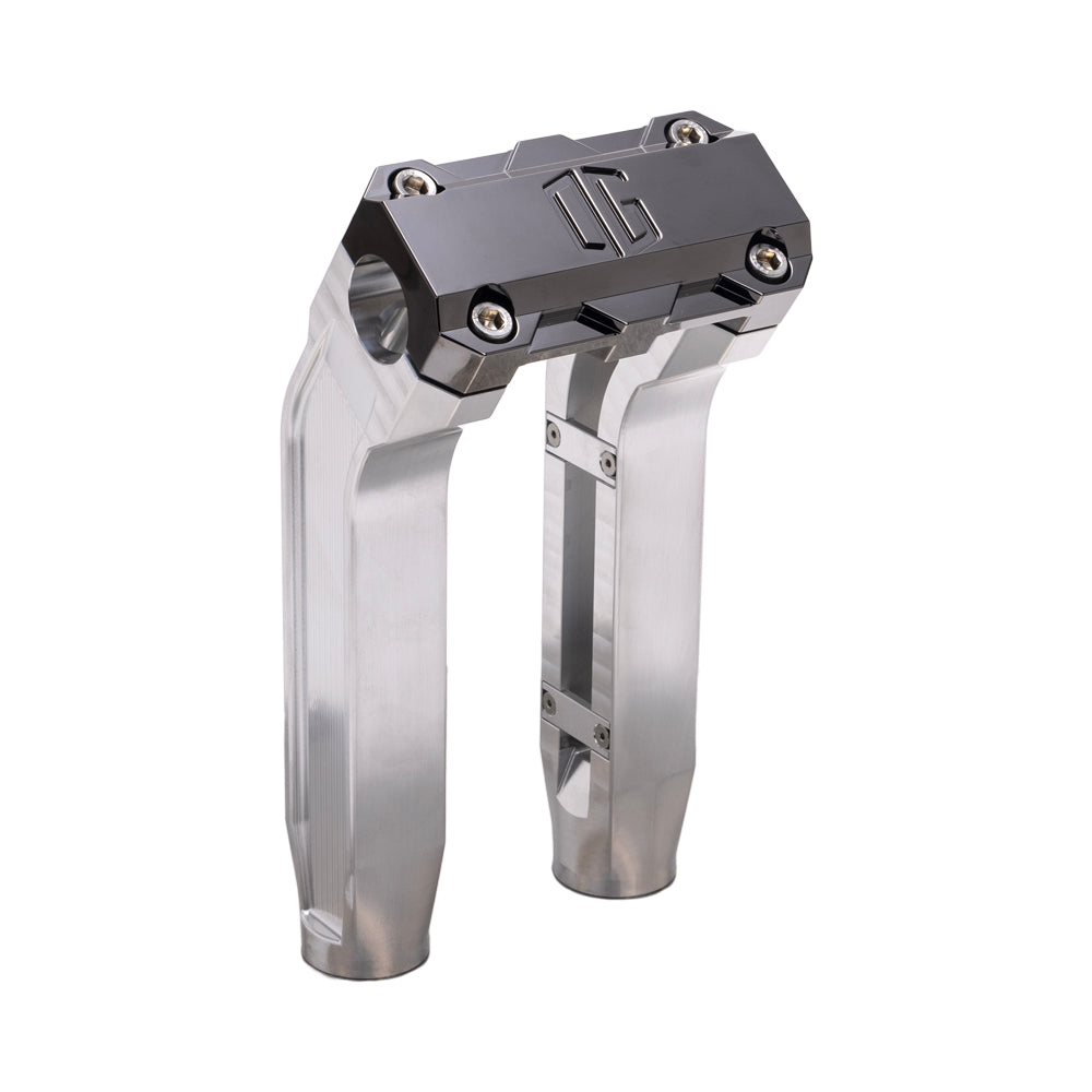 OG Aluminum 8.5 inch Pull Back Risers with Black Chrome Standard Top Clamp