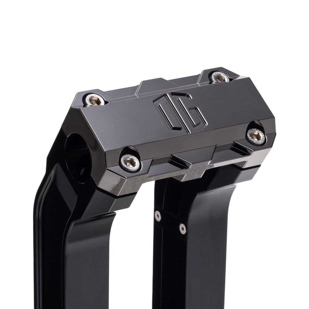 OG Black 8.5 inch Straight Risers with Black Chrome Standard Top Clamp