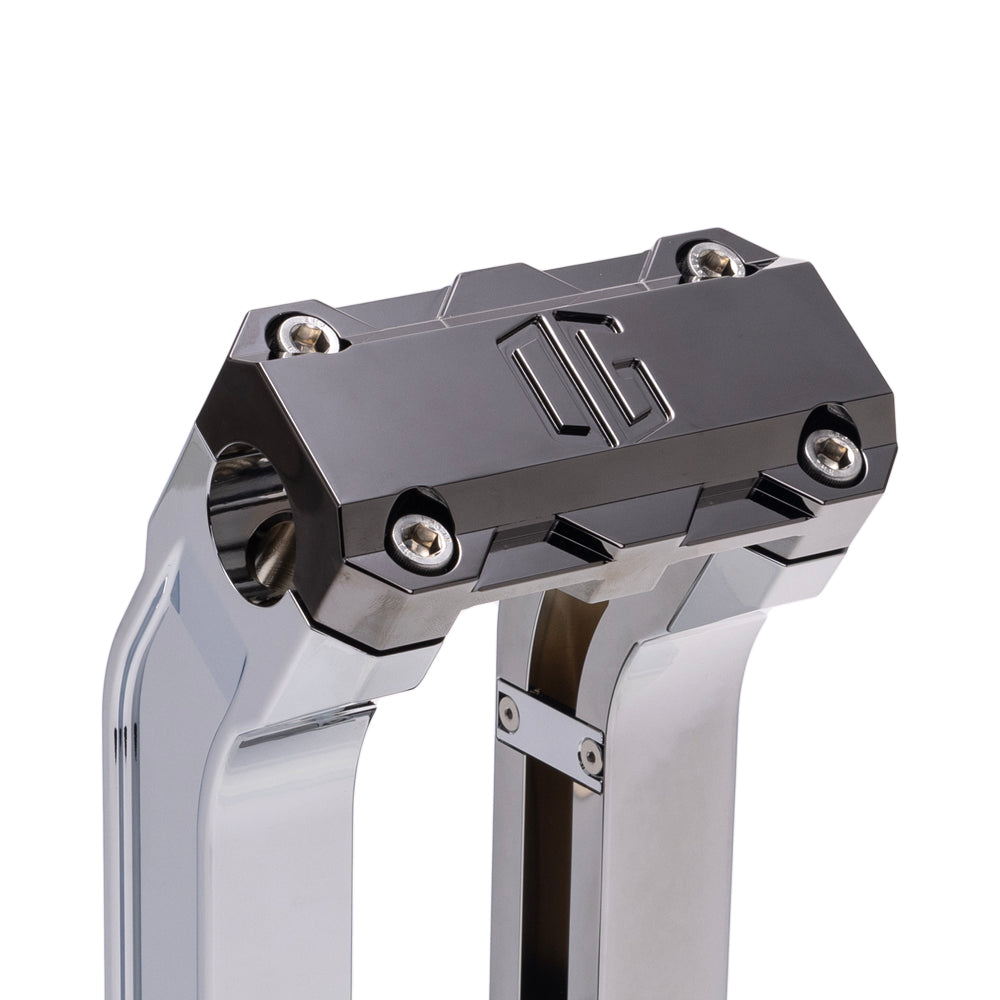 OG Chrome 8.5 inch Straight Risers with Black Chrome Standard Top Clamp