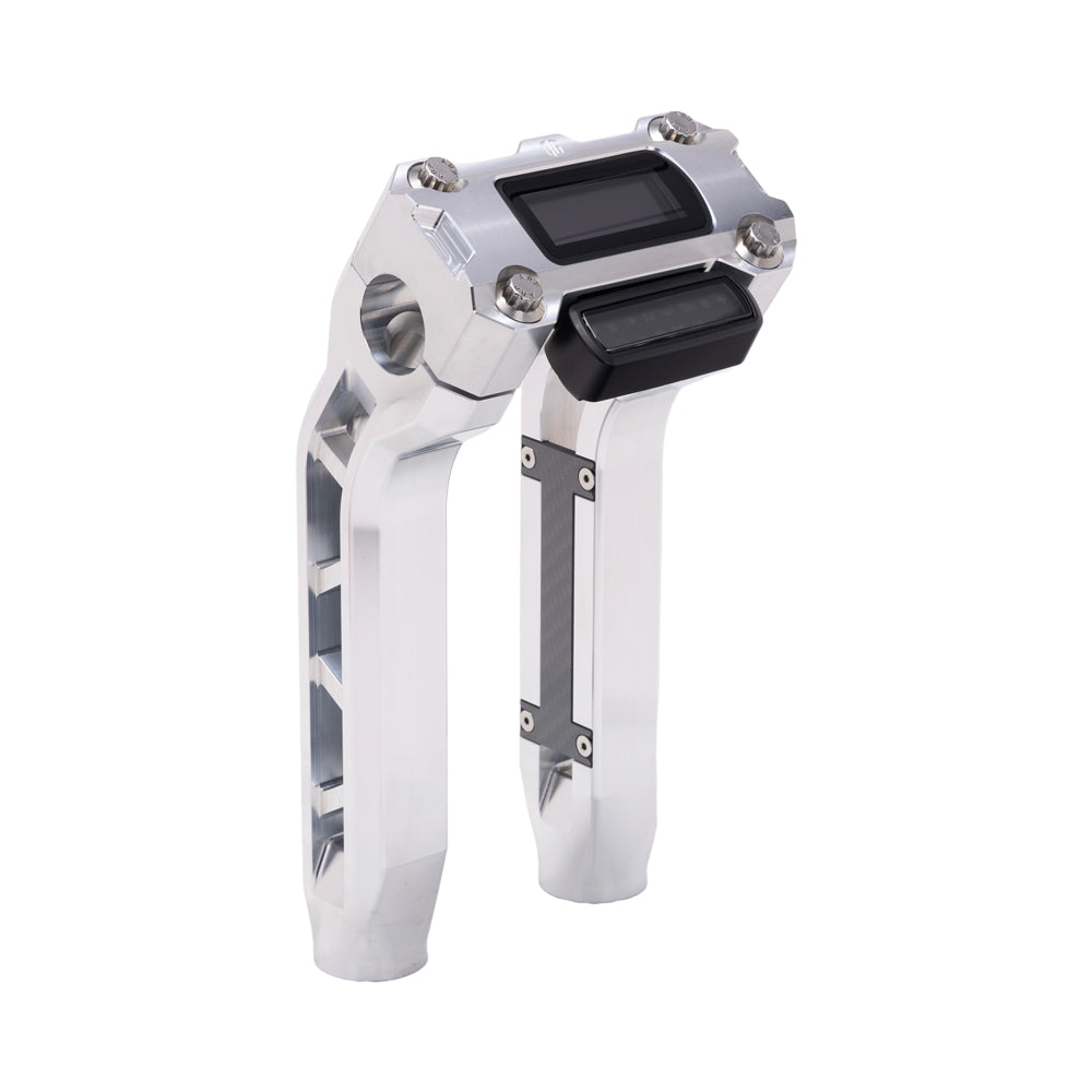 OG Aluminum Performance 8.5 inch Pull Back Riser Legs with Aluminum Performance Digital Gauge Top Clamp