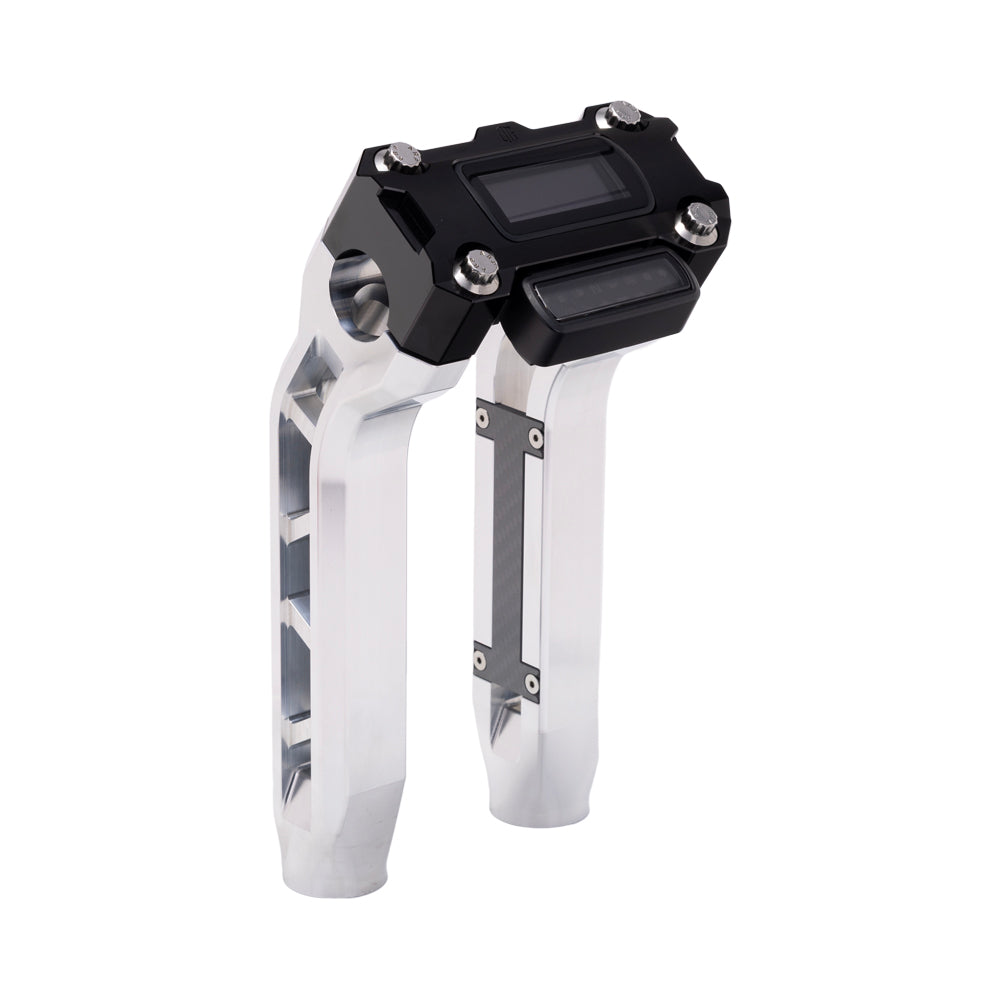 OG Aluminum Performance 8.5 inch Pull Back Riser Legs with Black Performance Digital Gauge Top Clamp
