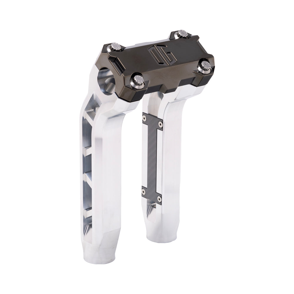 OG Aluminum Performance 8.5 inch Pull Back Riser Legs with Black Chrome Performance Top Clamp