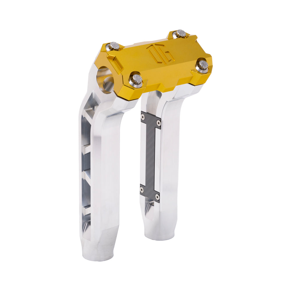 OG Aluminum Performance 8.5 inch Pull Back Riser Legs with Gold Performance Top Clamp