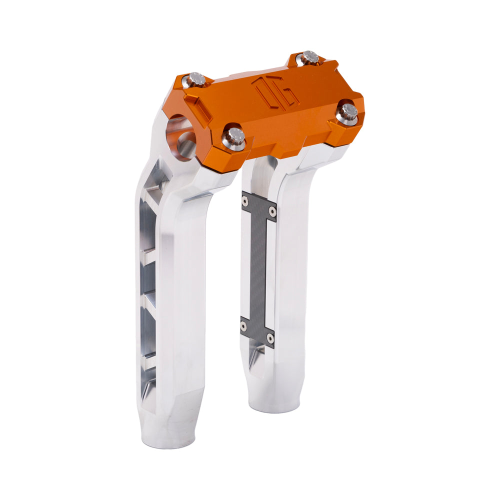 OG Aluminum Performance 8.5 inch Pull Back Riser Legs with Orange Performance Top Clamp