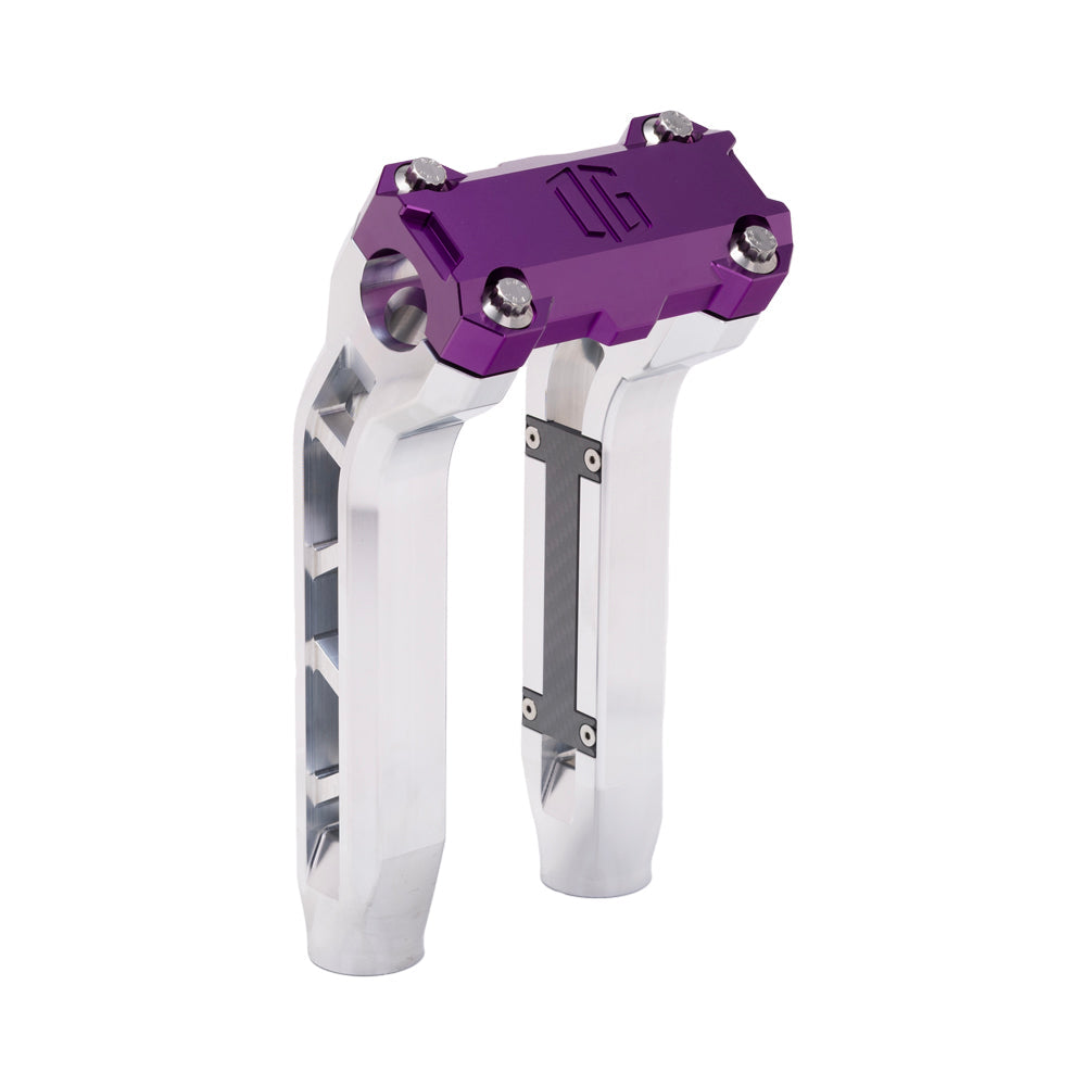OG Aluminum Performance 8.5 inch Pull Back Riser Legs with Purple Performance Top Clamp