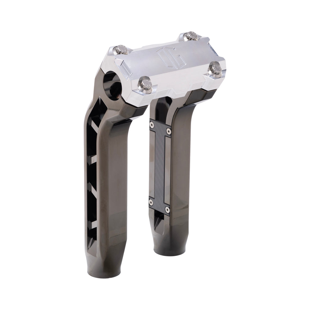 OG Black Chrome Performance 8.5 inch Pull Back Riser Legs with Aluminum Performance Top Clamp