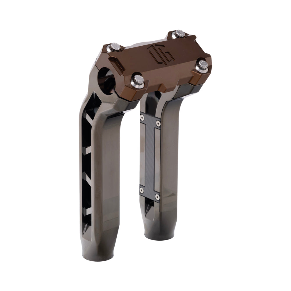 OG Black Chrome Performance 8.5 inch Pull Back Riser Legs with Bronze Performance Top Clamp