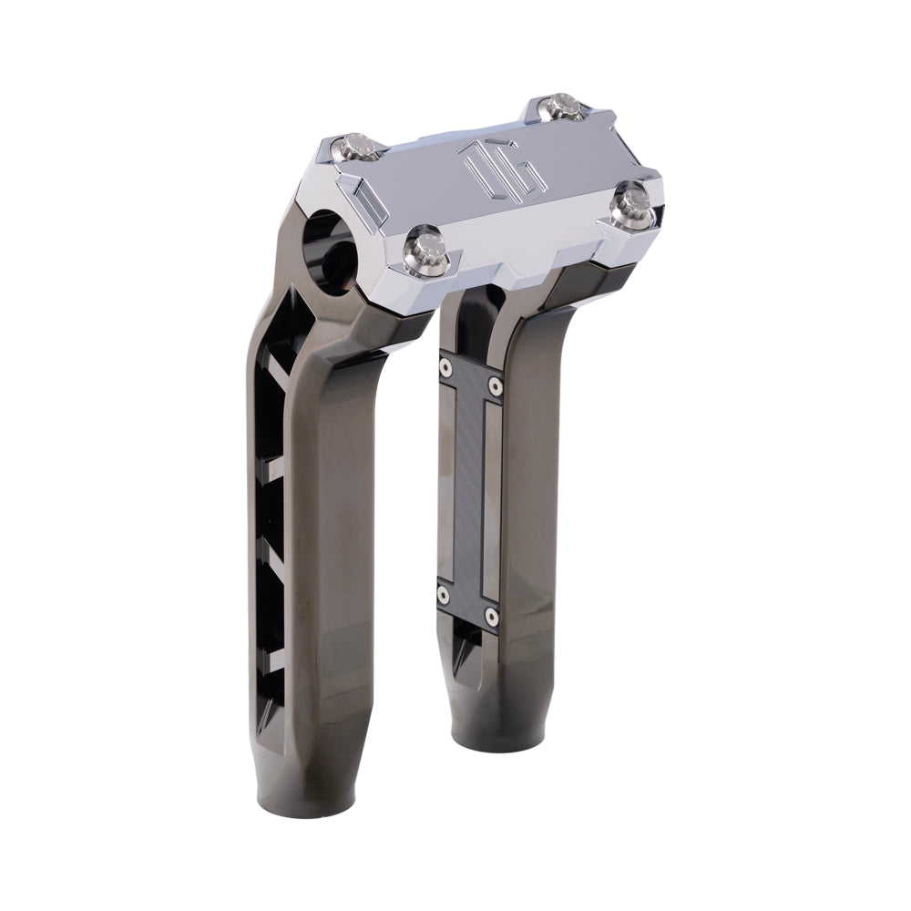 OG Black Chrome Performance 8.5 inch Pull Back Riser Legs with Chrome Performance Top Clamp