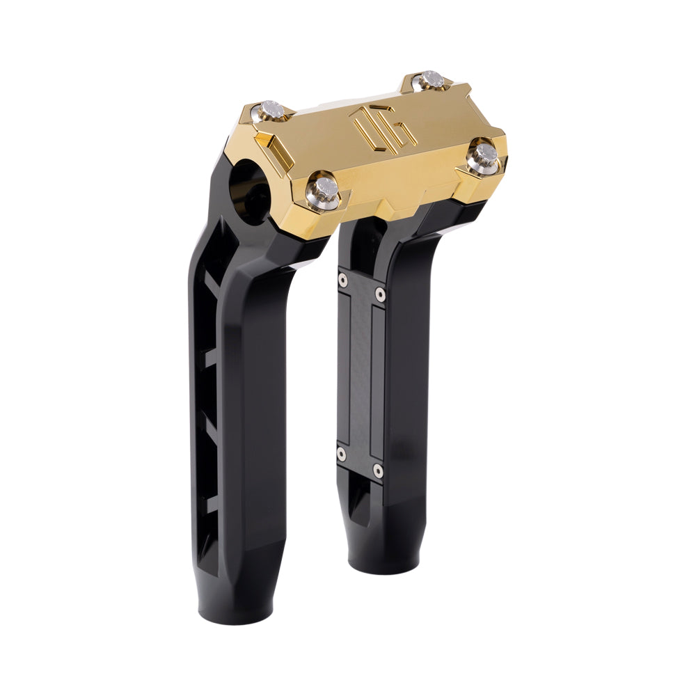 OG Black Performance 8.5 inch Pull Back Riser Legs with Gold Plating Performance Top Clamp
